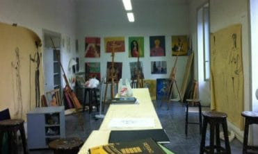 The art studio from my figure drawing class during college. 