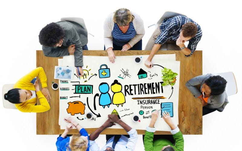 Diversity Casual People Employee Retirement Discussion Brainstorming Concept