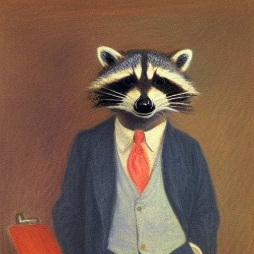 raccoon in a business suit