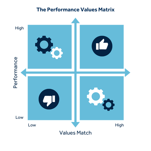 A Quadrant Graphic Showing the Performance-Values Matrix